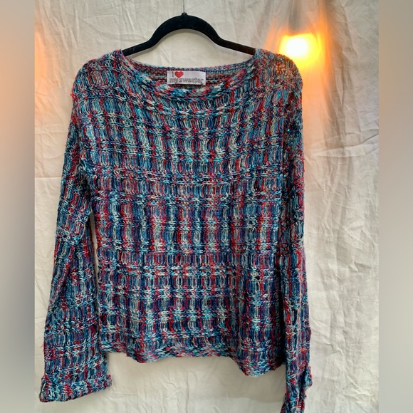 NWT Kitson Brand - I Love My Sweater Size M - multi colour with sequins - Picture 4 of 12